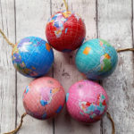Personalised World Map Globe Christmas Tree Decorations 