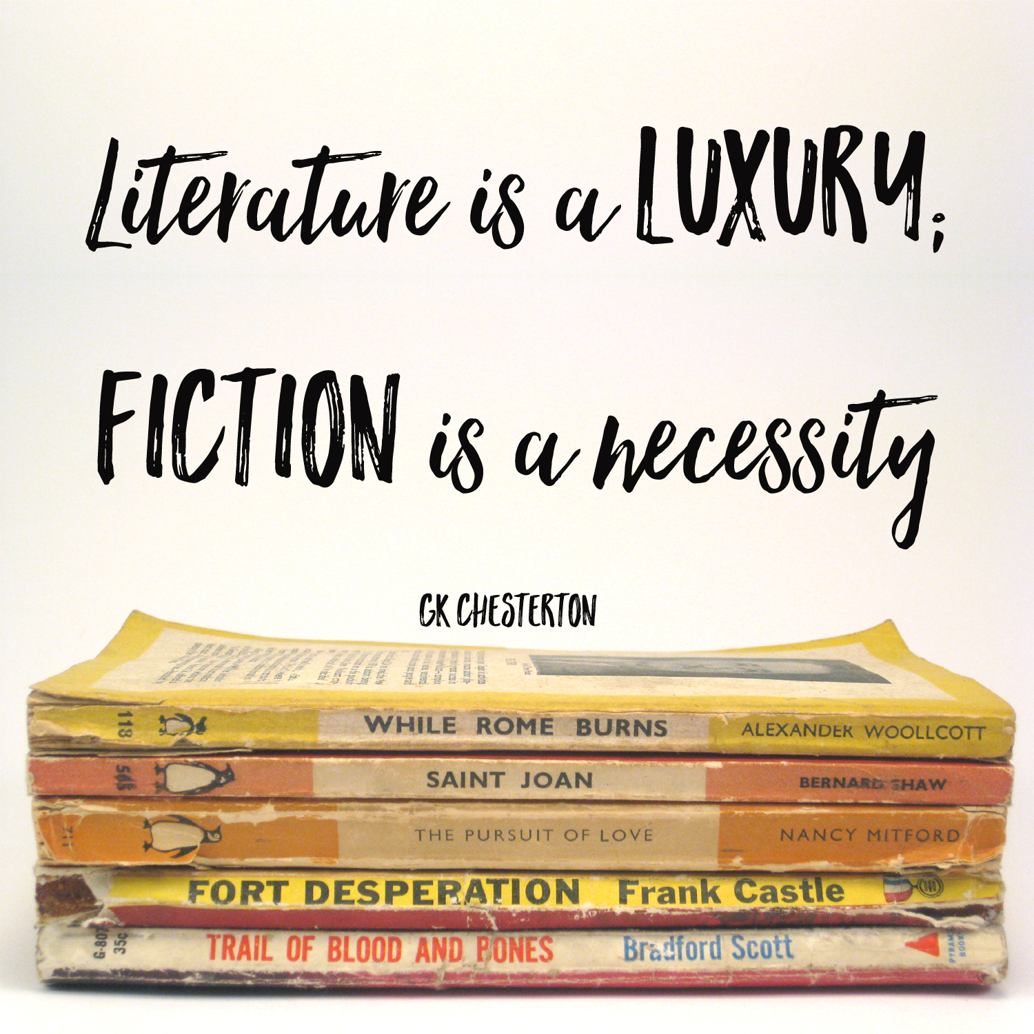 literature is a luxury fiction is a necessity quote by GK Chesterton 1901 copy