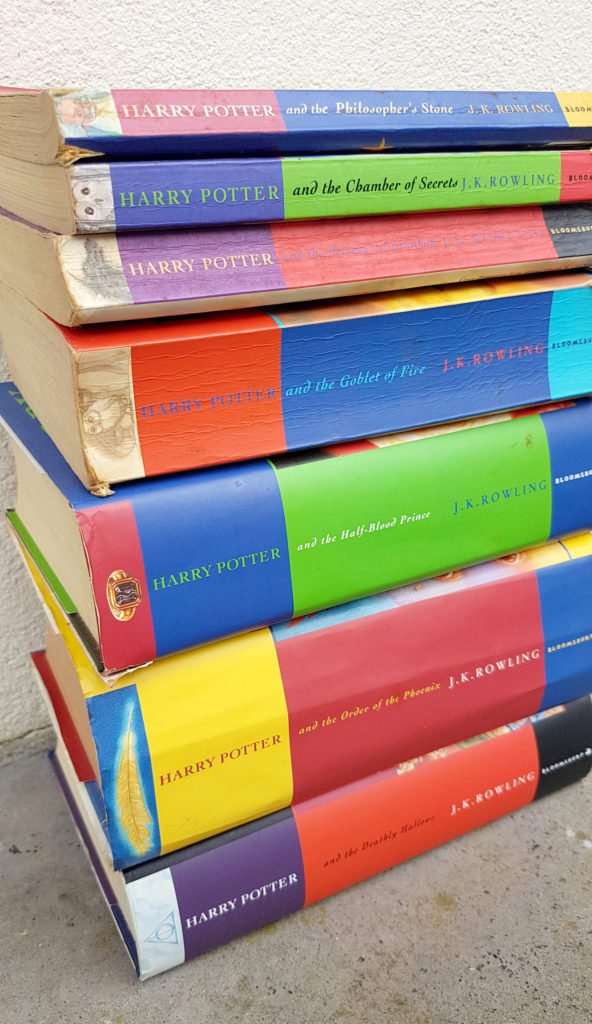 The Harry Potter childrens book series by jk Rowling