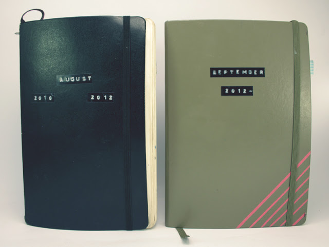 moleskine and leuchtturm notebooks dates on covers