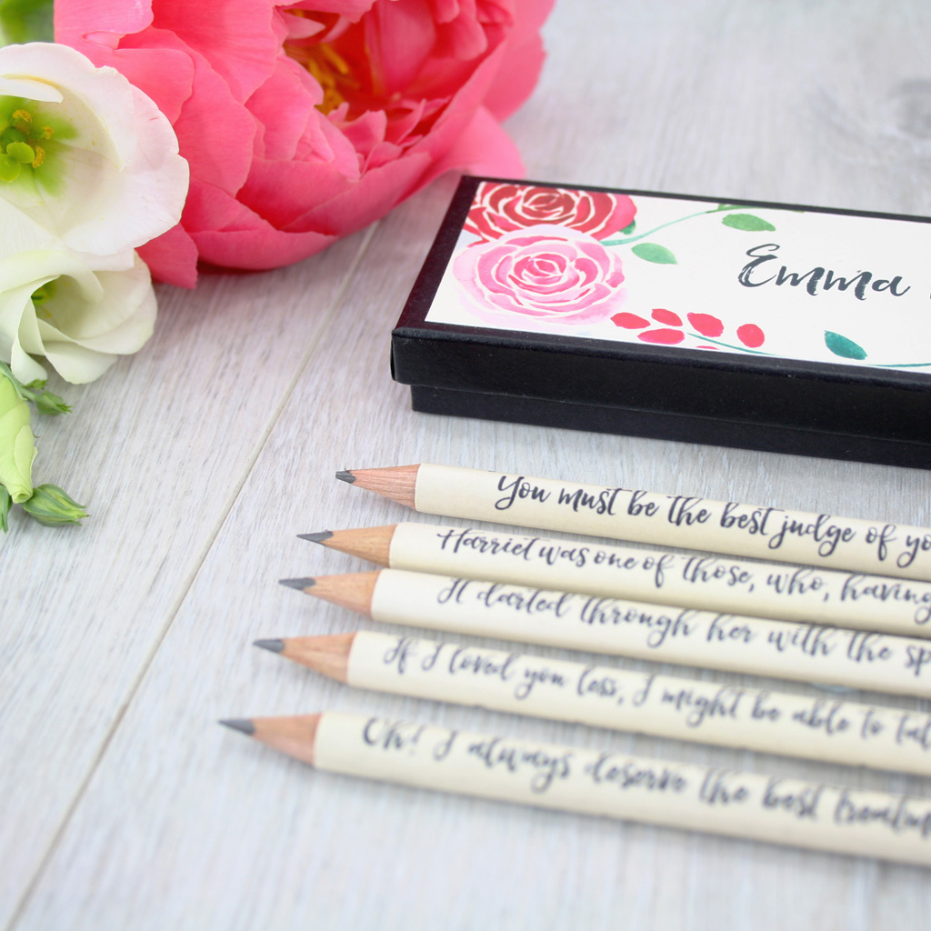 gifts for book lovers and jane austen fans by six0sixdesign emma pencils 11