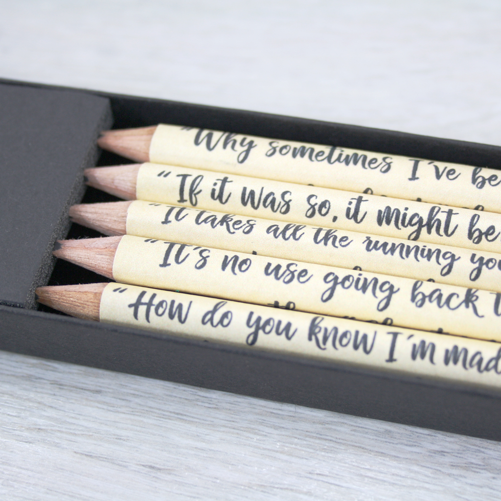 Personalised Alice in Wonderland Gift Pencils