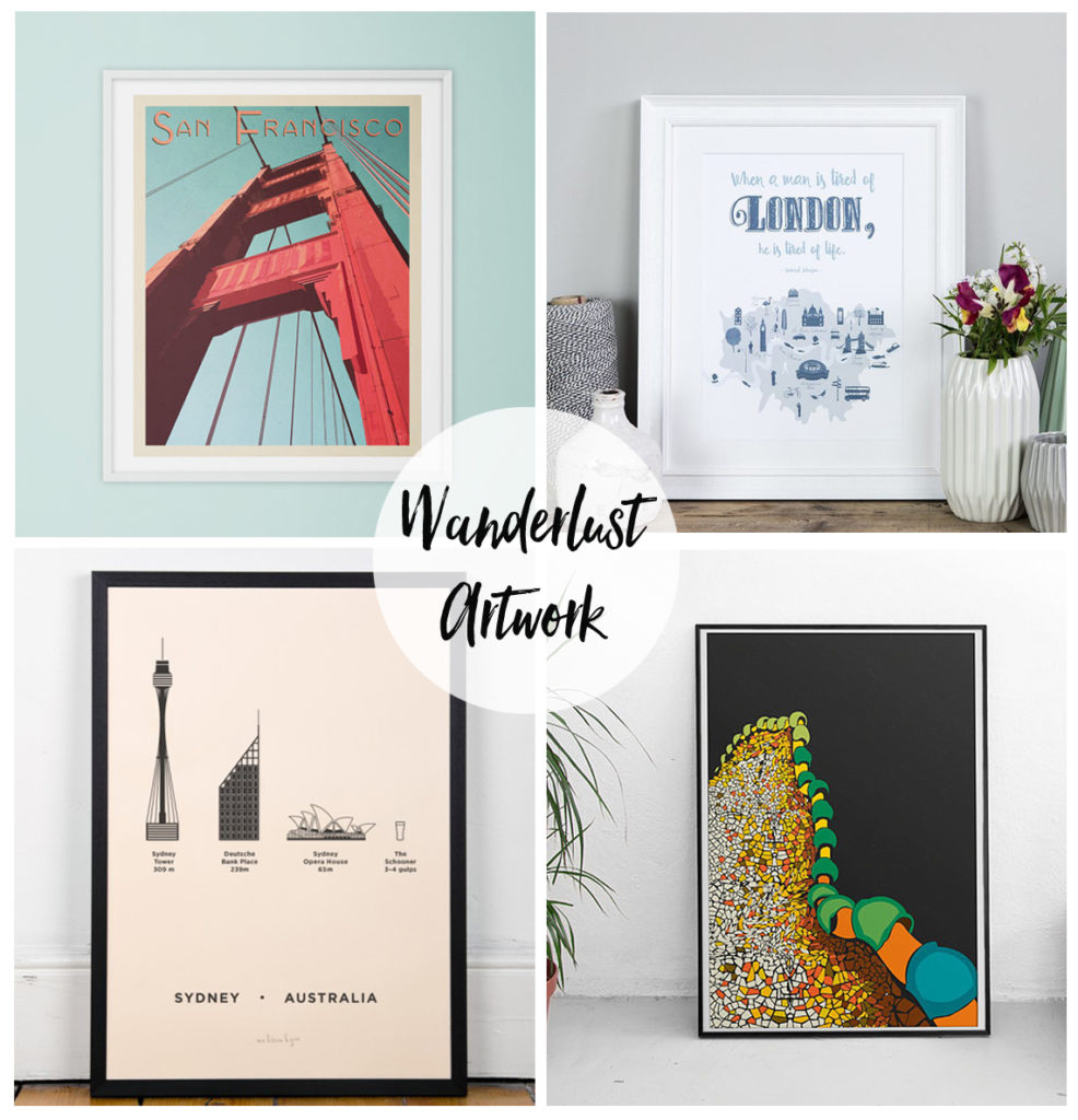 wanderlust artwork prints inspired by travel and city prints 