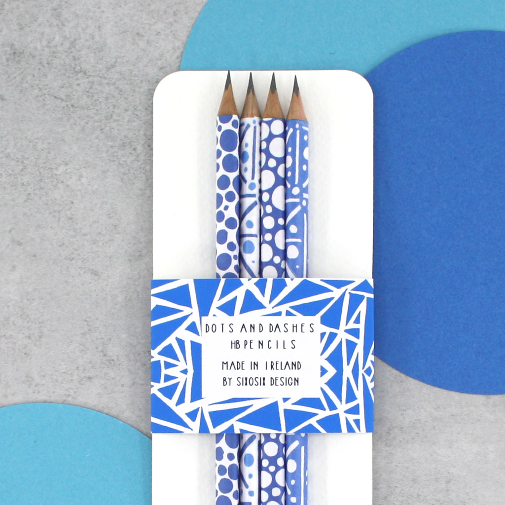 blue pattern pencils pack of pencils by six0six design