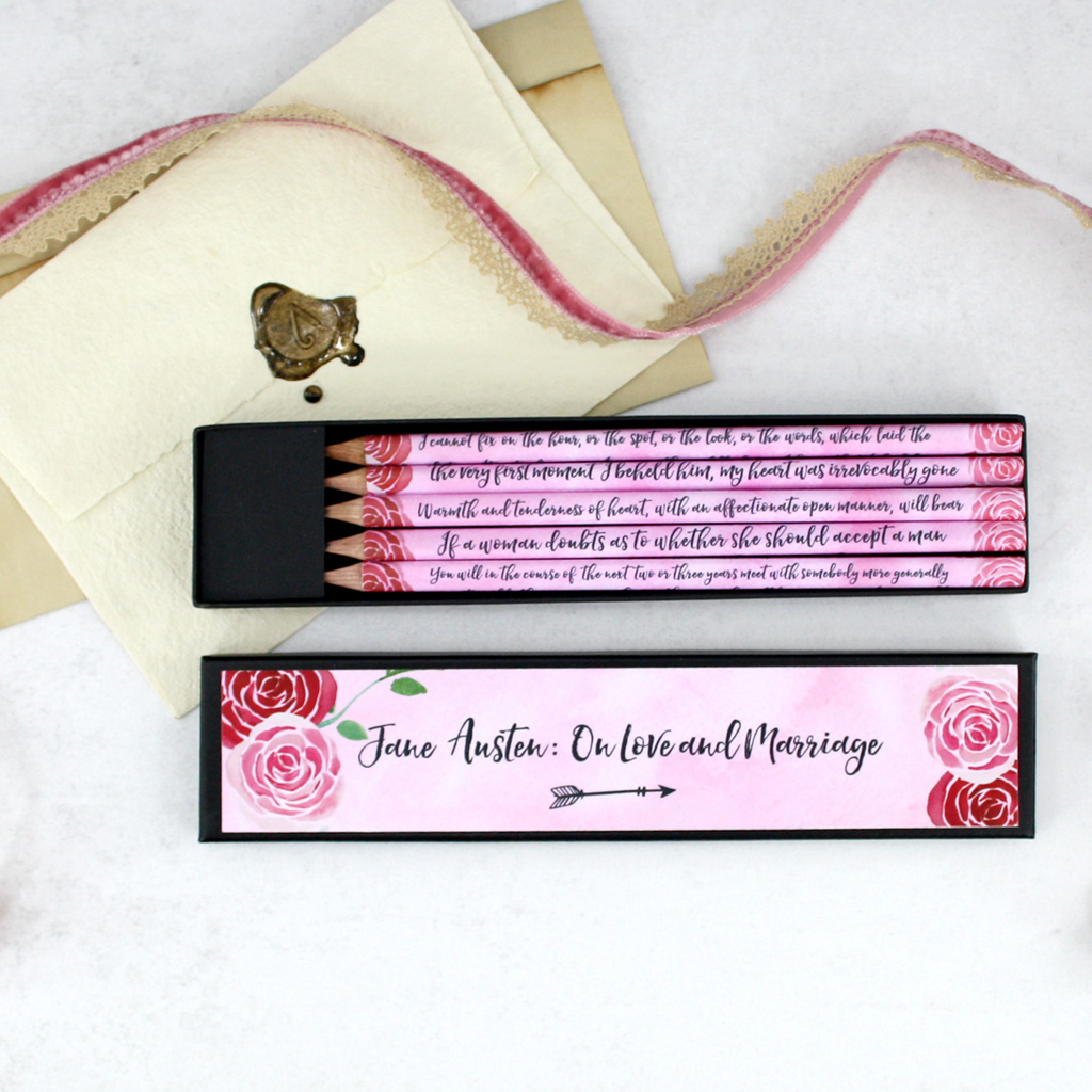 Jane Austen stationery for Valentines or Galentines Day