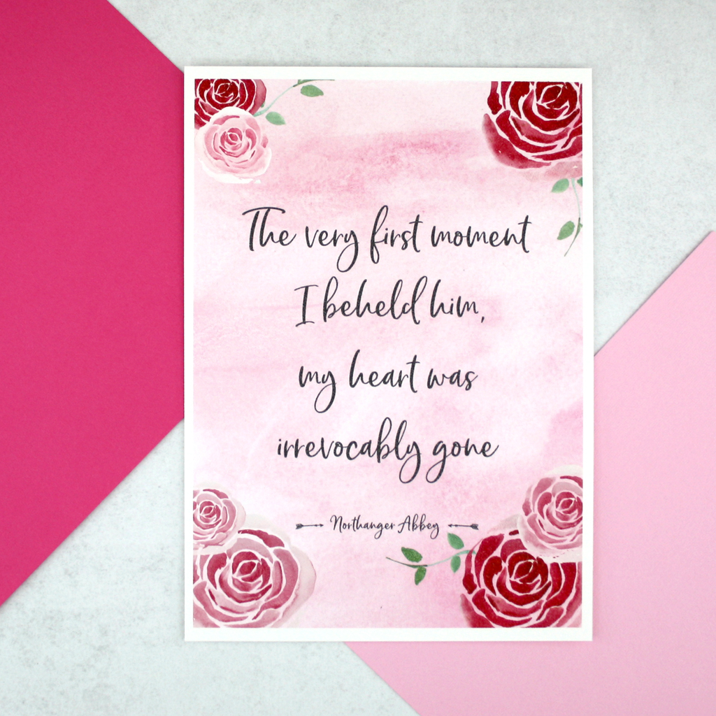 The very first moment I met him love quote from Jane Austen A5 print six0six design
