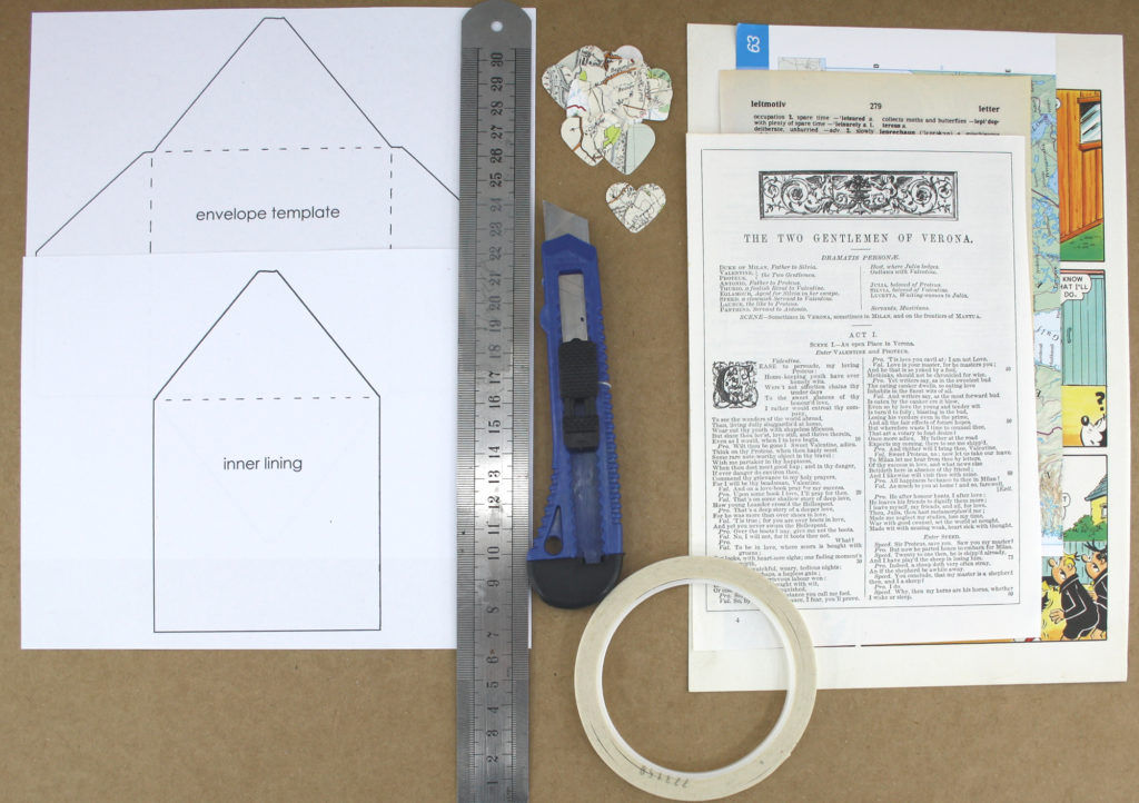 materials you will need to make your own envelopes decoupage